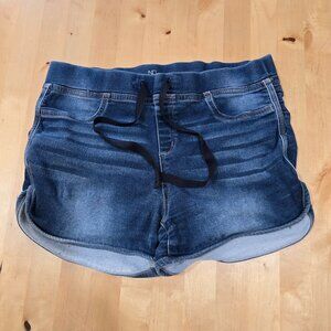 No Bo No Boundaries Mid Rise Stretch Pull Up Blue Jean Shorts Sz Large L (11-13